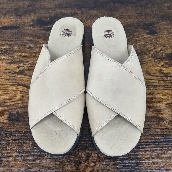 Timberland Genuine Leather Sandals Slip On Tan Brown Women's Size 9M 73324 - Picture 4 of 8